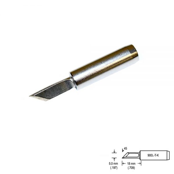 900L-T-K Knife Soldering Tip 5mm  /45° x 18mm