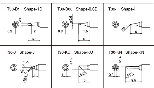 Tips designed especially for HAKKO FM-2032 - T30 Series