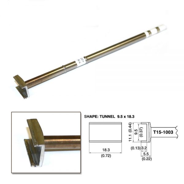 T15-1003 SMD Tunnel Soldering Tip 18.3mm x 11.1mm