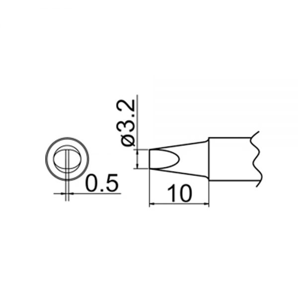 T20-D32 Chisel Soldering Tip 3.2mm x 0.5mm x 10