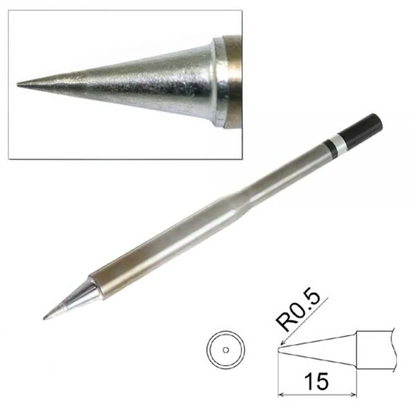 T22-BL2 Conical Long Soldering Tip R0.5 x 15mm