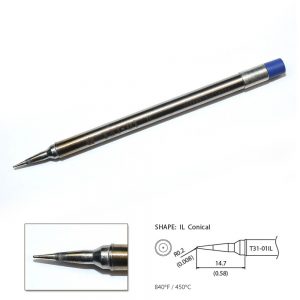 T31-01IL Conical Soldering Tip R0.2 x 14.7mm 450°C