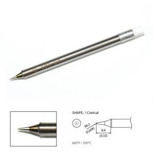 T31-03I Conical Soldering Tip R0.2 x 8.4mm 350°C
