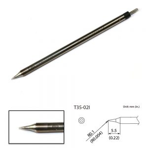 T35-02I Conical Micro Soldering Tip R0.1 x 5.5mm 400°C