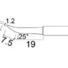 900M-T-H Bent Soldering Iron Tip 1.2/25° x 14mm