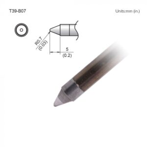 Here's an alt tag for the image: Soldering iron tip, T39-B07.