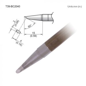 T31-01J02 Angled Soldering Tip R0.2mm / 30 x 4mm x 11mm  450°C