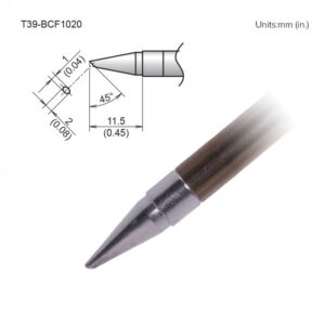 T39-BCF1020 soldering iron tip, 45 angle.