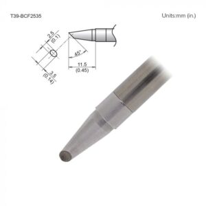 Here's an alt tag for the image: Soldering iron tip, T39-BCF2535, 45 angle.