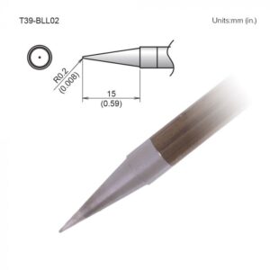 T15-1605 Long Bent Chisel Soldering Tip R0.75mm /30° x 19mm
