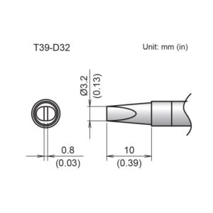 T39-D32 Soldering Iron Tip - Chisel