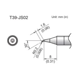 T39-JS02 Soldering Iron Tip - Bent