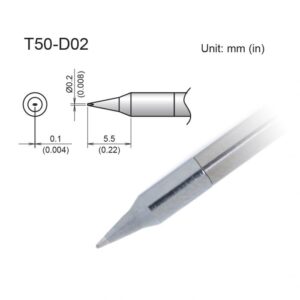 T50-D02 Micro Soldering Iron Tip - Chisel