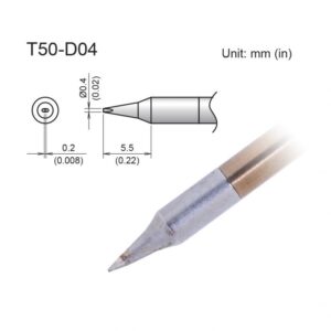 T50-D04 Micro Soldering Iron Tip - Chisel