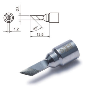 Here's an alt tag for the image: Soldering iron tip, 45-degree angle.