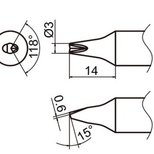 SOLDERING TIP/SHAPE-3D W/GROOVE